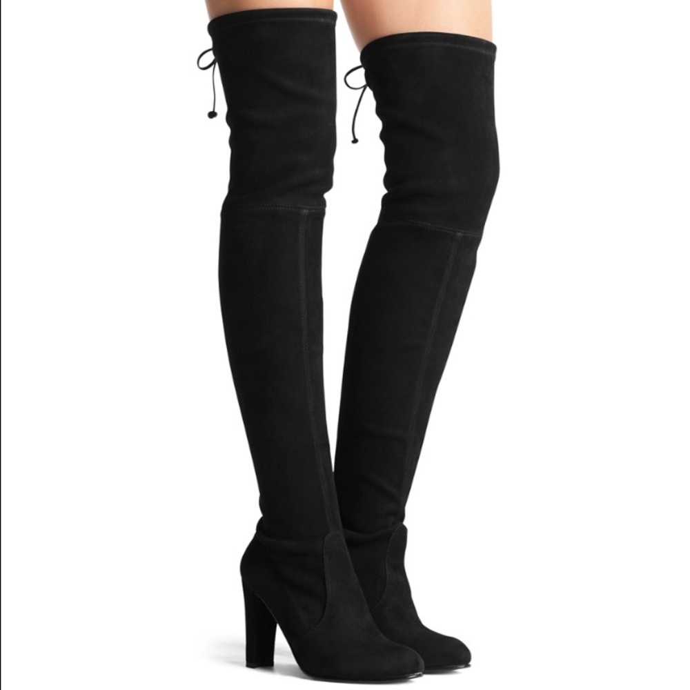 Stuart Weitzman Black Over-the-Knee Suede Boots